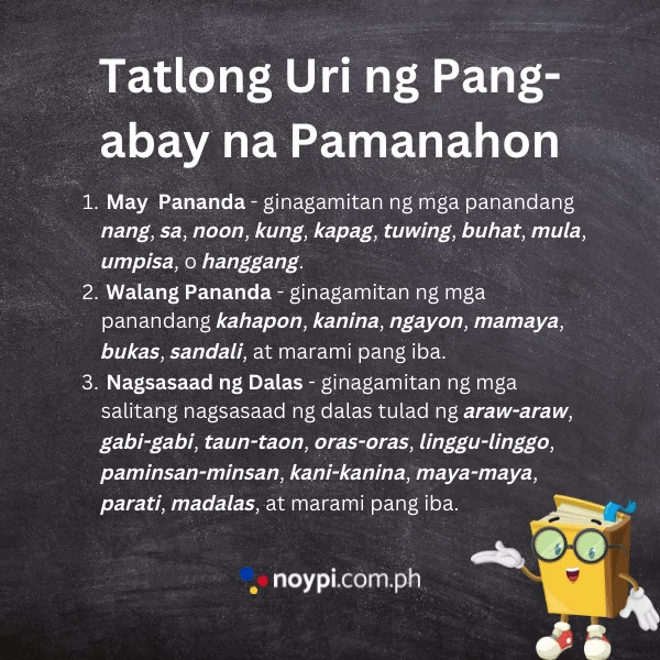 3 Uri ng Pang-abay na Pamanahon