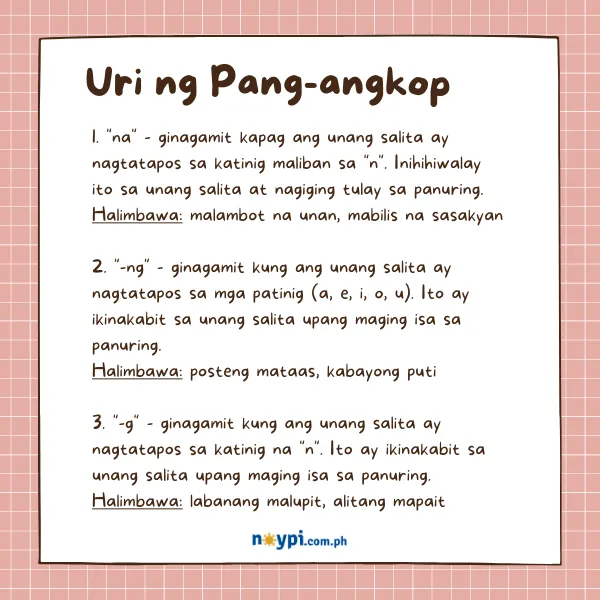 Uri ng Pang-angkop