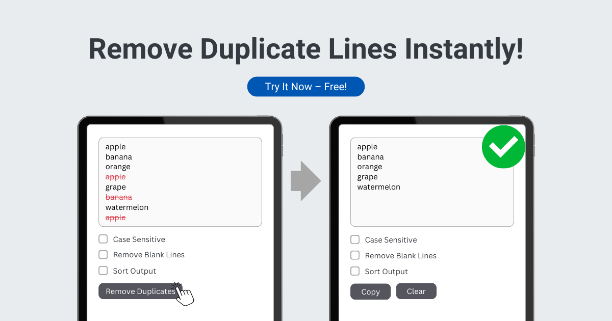 Remove Duplicates Online Free Tool to Delete Duplicate Lines